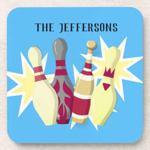 Bowling im Vintagen Stil Getränkeuntersetzer