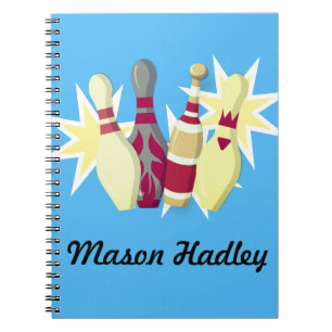 Bowling im Vintagen Stil Notizblock