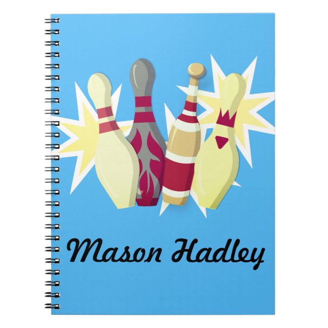 Bowling im Vintagen Stil Notizblock (Vorderseite)