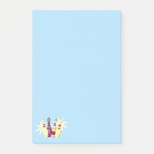 Bowling im Vintagen Stil Post-it Klebezettel (Vorderseite)