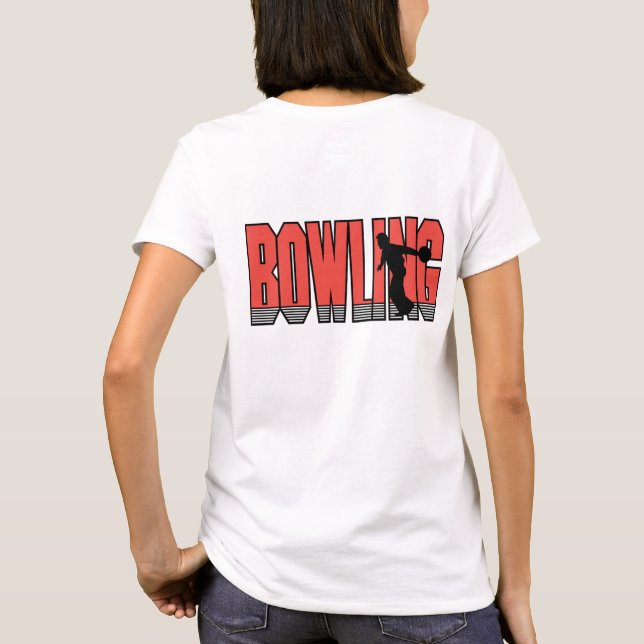Bowling in Rot T-Shirt (Rückseite)