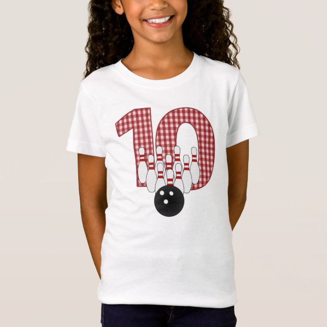 BOWLING inspiriertes 10. GEBURTSTAG T-Shirt (Vorderseite)