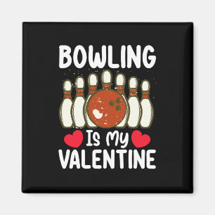 Bowling ist mein Valentinstag Liebes Herz Magnet