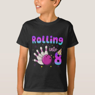 Bowling Junge Mädchen Geburtstag Rollt In 8 Lustig T-Shirt