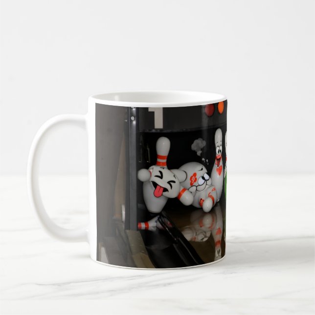 Bowling-Karrikatur Kaffeetasse (Links)
