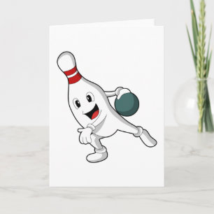 Bowling-Kegel beim Bowling mit Bowlingkugel Karte