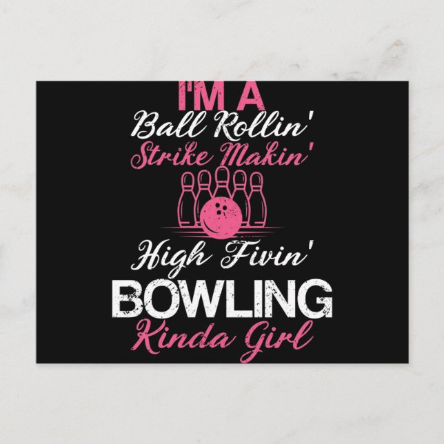 Bowling Kinda Girl Funny Girl Daughter Bowler Postkarte (Vorderseite)