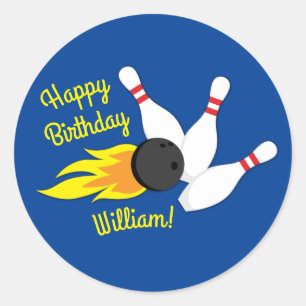 Bowling Kindergeburtstag Party Niedlich Sports Runder Aufkleber