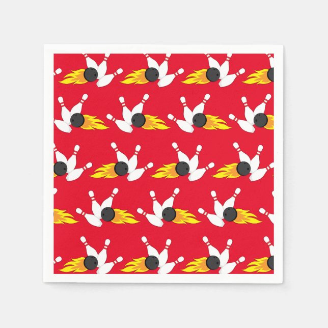 Bowling Kindergeburtstag Party Niedlich Sports Serviette (Vorderseite)