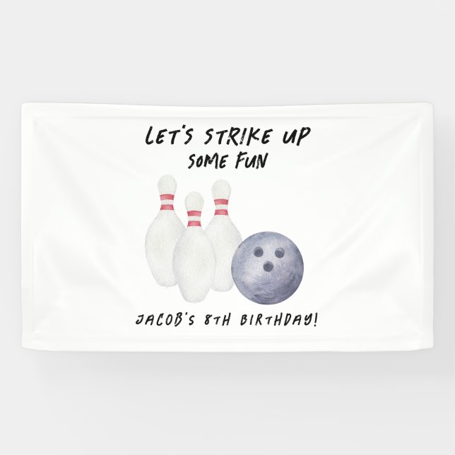 Bowling-Kindergeburtstagsfeier Banner (Horizontal)