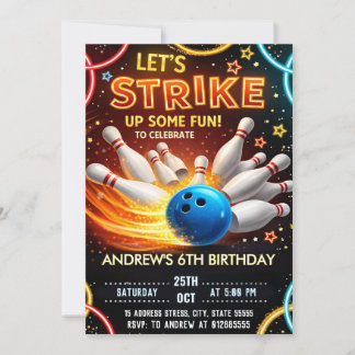 Bowling Kindergeburtstagsfeier Einladung