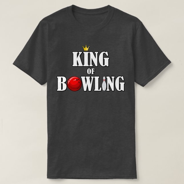 Bowling King Bowling Ball Button Bowler Bowling T T-Shirt (Design vorne)