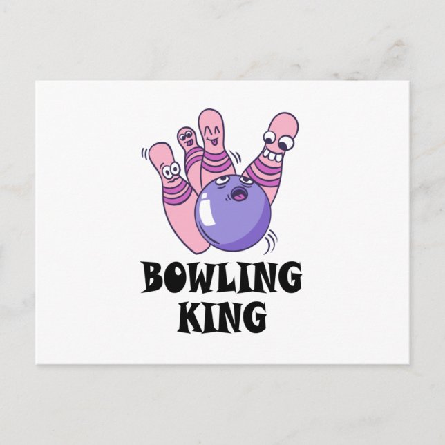 Bowling King Childrens Geburtstagspartei Postkarte (Vorderseite)