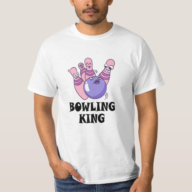Bowling King Childrens Geburtstagspartei T-Shirt (Vorderseite)