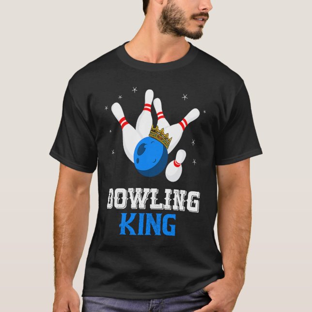 Bowling King Crown Bowler Bowling Team Strike Bowl T-Shirt (Vorderseite)