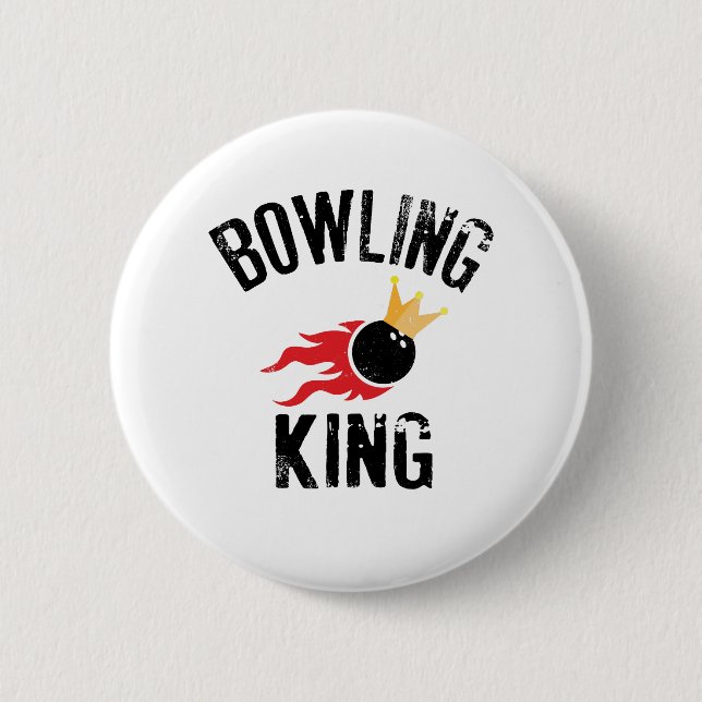 Bowling King Grafikgeschenk Cool für Bowlers Button (Vorderseite)