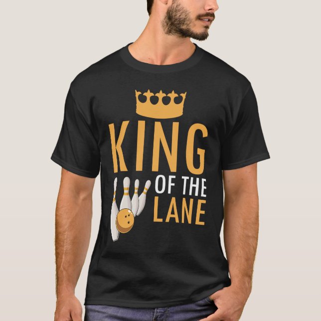 Bowling King Of The Lane Boy Men Player Bowler Fan T-Shirt (Vorderseite)