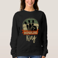 Bowling King Vintag Retro Bowler Motif Bowling Sa