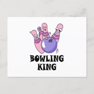 Bowling-König Kindergeburtstag Postkarte