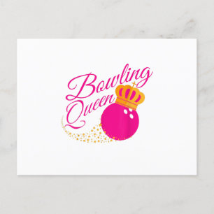 Bowling Königin lustiges Geschenk für Mädchen Bowl Ankündigungspostkarte