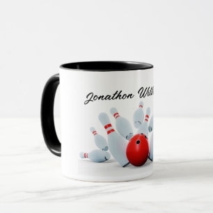 Bowling - Kugel und Pins - ein Strike! Tasse