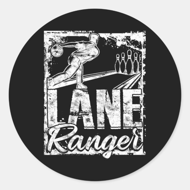 Bowling Lane Ranger Runder Aufkleber (Vorderseite)