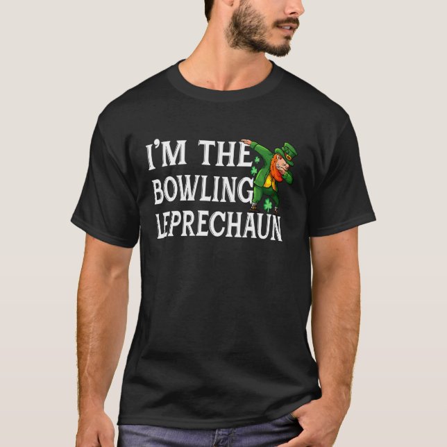 Bowling Leprechaun Dabbing Dab Niedlich St Patrick T-Shirt (Vorderseite)