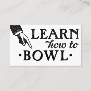 Bowling-Lernstunden Visitenkarten - Cool Vintage Visitenkarte