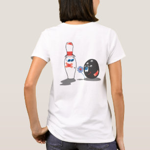 Bowling Liebe Ball und Button T-Shirt