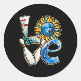 Bowling Liebe Sonnenblumen Bowling Button Matching Runder Aufkleber