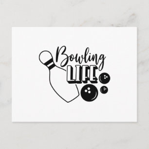 Bowling Life Shirt Print Postkarte