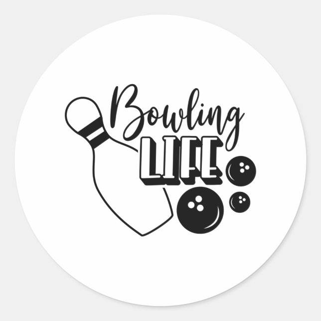 Bowling Life Shirt Print Runder Aufkleber (Vorderseite)