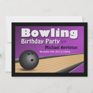 Bowling - Lila Einladungen zur Geburtstagspartei