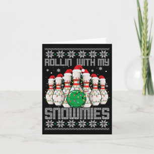 Bowling Lover Bowlers Rollin zu Weihnachten Karte