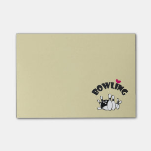 Bowling Lover - Bowling Buttone und Bowling Ball Post-it Klebezettel