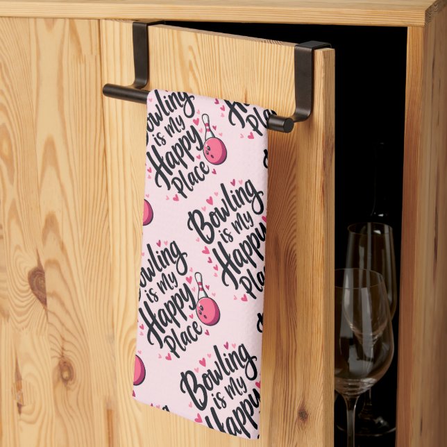 Bowling Lover Cute Retro Aesthetic Sports Design Geschirrtuch (Drittel gefaltet)