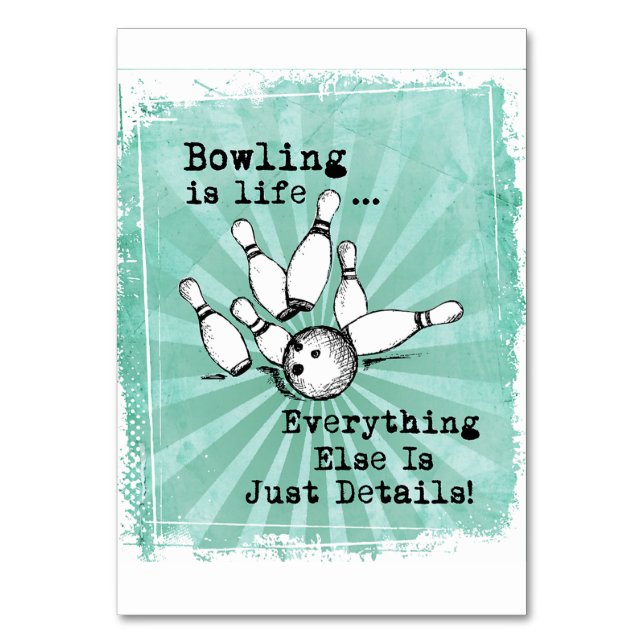 Bowling Lover Gift, Funny Bowling Player Gift Tischnummer (Vorderseite)