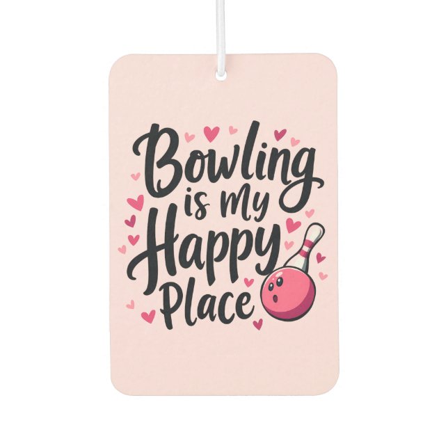 Bowling Lover Niedlich Retro ästhetisches Sportdes Autolufterfrischer (Vorderseite)