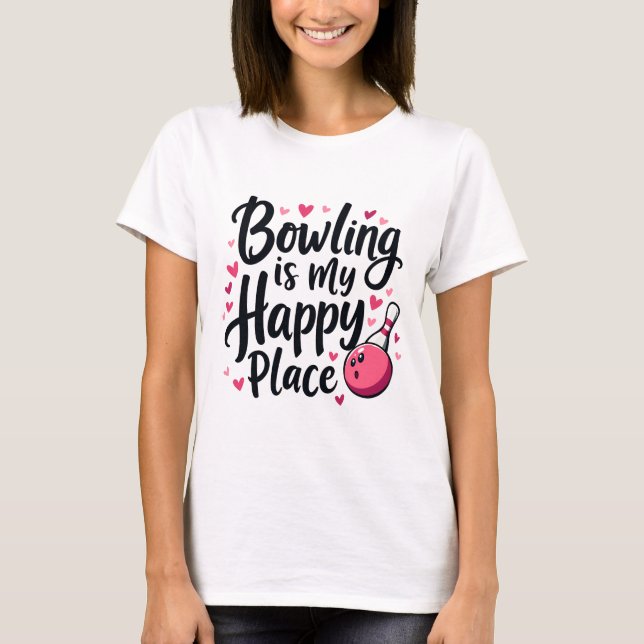 Bowling Lover Niedlich Retro ästhetisches Sportdes T-Shirt (Vorderseite)