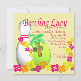 Bowling Luau Einladung