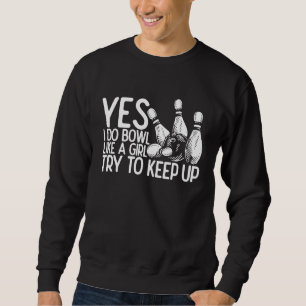 Bowling Mädchen Prinzessin Pin Bowler Strike Team Sweatshirt