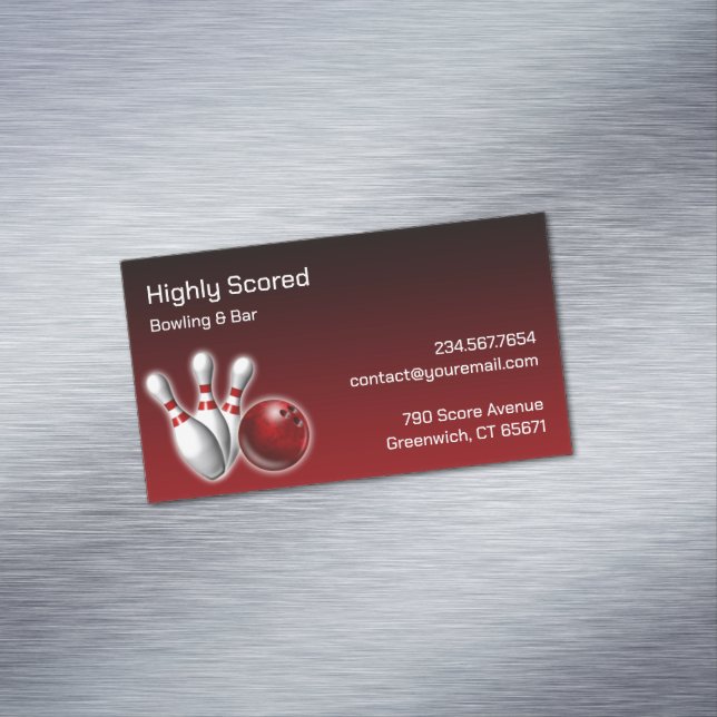 Bowling Magnetische Visitenkarte (Beispiel)