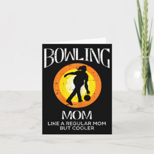 Bowling Mama Cooler Retro Mütter Tag Bowler Mommy Karte