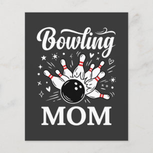 Bowling-Mama-Herz-Pins Lustige Liga Muttertag Flyer