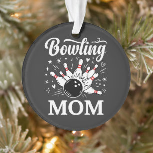 Bowling-Mama-Herz-Pins Lustige Liga Muttertag Ornament
