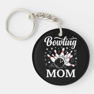 Bowling-Mama-Herz-Pins Lustige Liga Muttertag Schlüsselanhänger