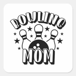 Bowling Mama Shirt Quadratischer Aufkleber