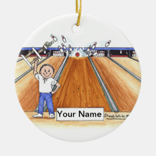 Bowling - Männer Keramik Ornament