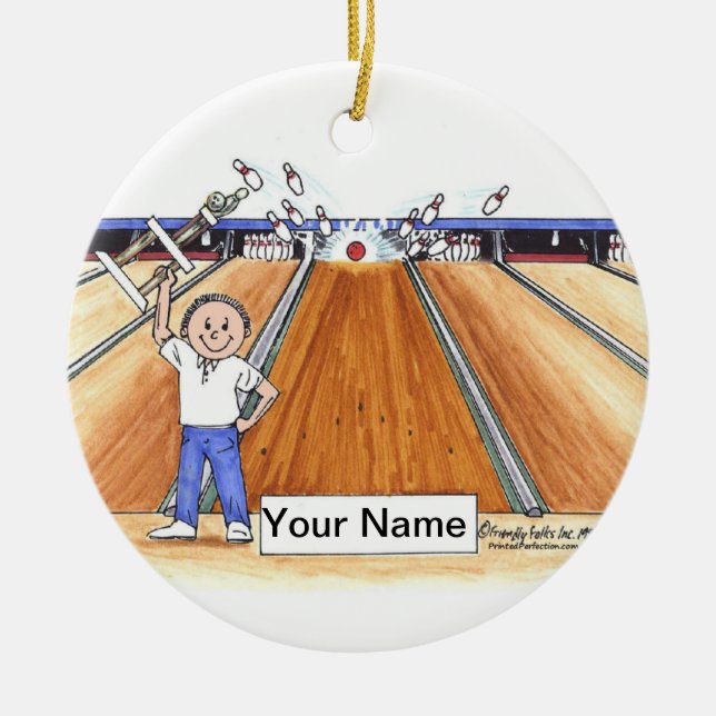 Bowling - Männer Keramik Ornament (Vorne)
