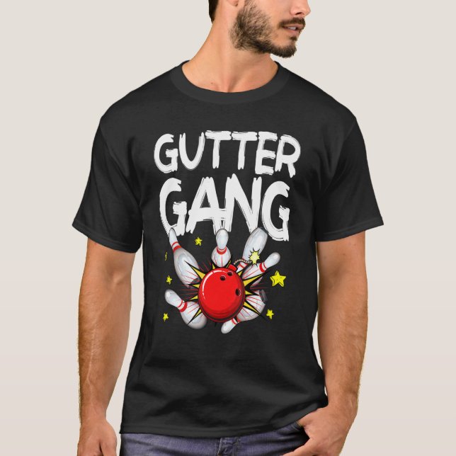 Bowling Men Women Cool Gutter Gang Bowlers T-Shirt (Vorderseite)